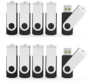 Aiibe 64GB Flash Drive 10 Pack 64GB USB Flash Drives Bulk USB Drive Thumb Drive 64 GB USB 2.0 Memory Sticks Pen Drives Jump Drive (Black)