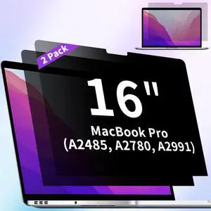 ANTOGOO V 2 Pack Privacy Screen Compatible with MacBook Pro 16 Inch Screen Protector (2021-2024, M1, M2, M3, M4), Anti Blue Light Glare & Anti Scratch Computer Privacy Shield for Mac Pro 16.2"