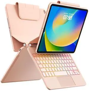 ALIWLHOF for iPad 9th Generation Case with Keyboard,Magic Magnetic Keyboard Case for iPad 10.2 9th/8th/7th Gen & Air 3,Pro 10.5, Multi-Touch Trackpad - Backlit - Floating Cantilever Stand (Rose Gold)