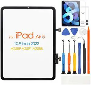 Touch Screen Replacement for iPad Air 5 5th Gen Touchscreen for iPad Air5 10.9 2022 Digitizer Sensor A2589,A2591 Glass Screen with Repair Kits(Not LCD)