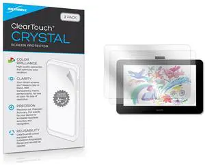 BoxWave Screen Protector Compatible with Wacom One (Screen Protector ClearTouch Crystal (2-Pack), HD Film Skin - Shields from Scratches for Wacom One