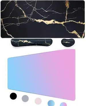 Bloss Ergonomic Mouse Pad and Keyboard Wrist Rest Desk Mat + Non-Slip Desk Pad Mat Protector