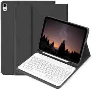 BQDIYOO Case for iPad 11th/10th Generation with Keyboard, 11 inch A16/10.9" iPad 10 Case (2025/2022) with Pencil Holder, Wireless Keyboard and Slim Lightweight Soft Cover Auto Wake/Sleep, Black