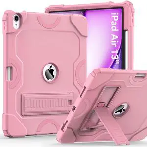 Cantis Case for iPad Air 13 Inch (M3) 2025/ for iPad Air 13-inch (M2) 2024 with Pencil Holder, Heavy Duty Shockproof Case for i Pad Air 13" Supports Pencil Pro and Pencil (USB-C), Rose Gold