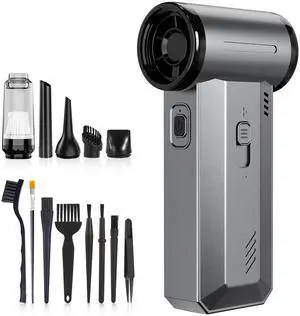 COSANO 4 in 1 Air Blower & Vacuum, Cordless Compressed Air Duster, 130,000 RPM Electric Air Duster, Stepless Speed Regulation Rechargeable Air Duster, Computer Vacuum Cleaner for PC, Keyboards, Cars