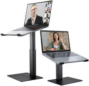 DEEDRR Laptop Stand for Desk, Ergonomic Sitting and Standing Laptop Riser for Notebook MacBook 11-17 Inches,DJ Laptop Stand Adjustable Height from 7-15 Inches Aluminum(Black)