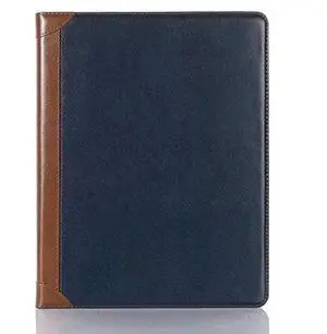 iPad Air-6 (13'') Case, iPad Pro-3 4 5 6 (12.9'') Case with Pen Holder, DMaos Business Vintage Book Synthetic Leather Stand Folio Smart Cover - Blue