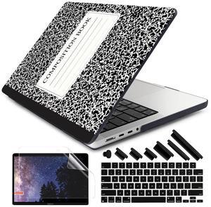 DONGKE for M4 MacBook Pro 16 Inch Case 2024 2023 2021 A3403 A3186 M3 A2991 M2 A2780 M1 A2485 Pro/Max Chip, Plastic Hard Shell Case & Keyboard Cover for Mac Pro 16 with Touch ID, Composition Book
