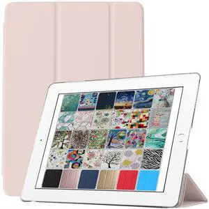 DuraSafe Cases for iPad 9.7 Inch 2014 Air 2 Generation [ Air 2nd ] MH2V2LL/A MH2W2LL/A MH2U2LL/A MGLW2LL/A MGL12LL/A MH0W2LL/A Slim Lightweight Protective PC Dual Angle Stand Cover - Light Pink