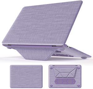 DTangLsm Compatible for MacBook Pro 13 inch Case M2 2024 2023 2022-2016 M1 A2338 A2289 A2251 A2159 A1989 A1706 A1708 - Fabric Textured Hard Shell Case with Foldable Kickstand & Keyboard Cover, Purple