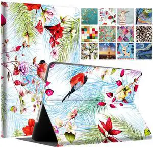 DuraSafe Cases for iPad Mini 3 2 1 Gen 7.9 Inch [ Mini 3rd 2nd 1st ] A1599 A1600 A1489 A1490 A1491 A1432 A1454 A1455 Printed Folio Magnetic Smart Sleek & Classic Design Cover - Birds & Flowers