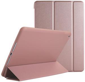 DuraSafe Cases for iPad 4 iPad 3 iPad 2-9.7 Inch [ iPad 4th / 3rd / 2nd ] A1396 A1416 A1430 A1403 A1458 A1459 A1460 A1395 A1397 Smart Trifold Lightweight Soft Silicone TPU Back Case - Rose Gold