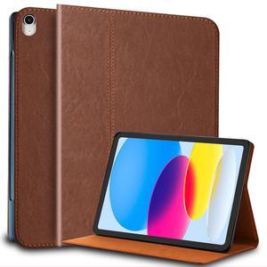 Eryxoth Genuine Leather Case for iPad 10.2 Inch, 9th/8th/7th Generation,Smart Folio Cover for iPad 2021/2020/2019 with Auto Wake/Sleep,Adjustable Stand,Anti Slip/Fingerprint,Brown