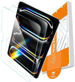 EZ-GLAZ-2 Pack for iPad Pro 13-in.(M4) Screen Protector, 9H+ Hardness 12FT Military Grade Shatterproof Long Durable Tempered Glass Film with Flawless Fit Box,Scratch Resistant