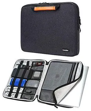 iCozzier 13-13.3 Inch Handle Electronic Accessories Strap Laptop Sleeve Case Bag Protective Bag for 13" MacBook Air/MacBook Pro/Pro Retina Cover-Black