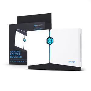 HYPEREV PRO WiFi6 Gaming Router,GearUP Booster Plugin with 1-Year Booster VIP,5GHz & 2.4GHz,Includes 2 Network Cables,Reduce ping and Pocket Loss,for All Console & PCs