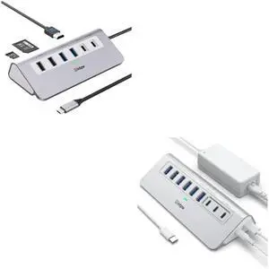 USB C Hub, 9-in-1 USB C Hub Multiport Adapter with 4K HDMI, PD 100W, 9-Port USB 3.2/USB C Hub with 10Gbps, 65W Power Adapter and 3.3FT Cable, Aluminum USB Hub for Laptop, iPhone 16/15, PC
