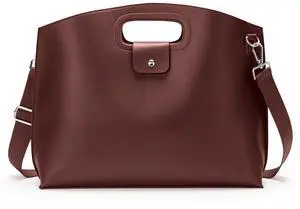 KALIDI Messenger Bag 16 Inch Slim Laptop Vegan Leather Briefcase Crossbody Tote for 15.6" Notebook Computer Work Office Satchel Bag, Coffee