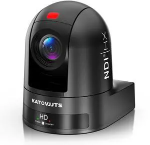 KATOVJJTS Full NDI PTZ Camera 20X Optical Zoom, HDMI 3G-SDI & NDI HX IP Live Streaming Camera for Church Worship vMix OBS Live Events, PoE Support 1080P 60FPS (Black)