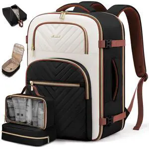 LOVEVOOK Travel Backpack Carry on Flight Approved 50L,Waterproof TSA Travel Essentials Personal Item Backpack for Women Men,Large Carry on Luggage Suitcase Travel Bag for Airplane with 3 Packing Cubes