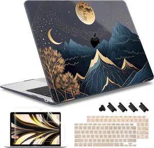 May Chen Compatible with MacBook Air 13 inch Release 2021 2020 2019 2018 (Models: M1 A2337/A2179/A1932), Plastic Hard Shell Case for MacBook Air 13 with Retina Display & Touch ID, Starry Mountain