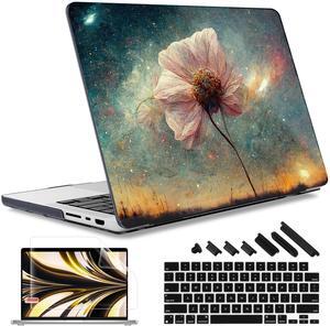 May Chen Case for M4 MacBook Pro 16 inch A3403 Max A3186, M3 A2991 M2 A2780 M1 A2485 Pro Max 2024 2023 2022 2021 Release, Plastic Hard Shell Case with Screen Pretector&Keyboard Cover, Flower Stars