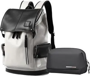 MATE ELAN Travel Vintage Leather Backpack + Waterproof Toiletry Bag for the Modern Adventurer