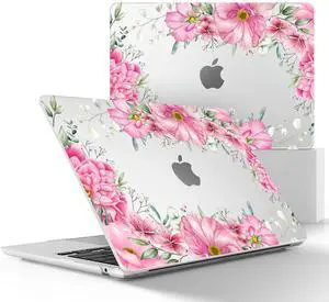 May Chen for MacBook Air M4 M3 M2 13.6 inch Case 2025 2024 2023 2022 Release, Models: A3240 A3113 A2681, Flexible Plastic Case for M4 13.6" Laptop, Hard Shell with Keyboard Cover, Beautiful Flower