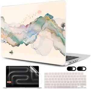 MEEgoodo Case for M4 MacBook Pro 14 inch Case 2024 2023 2021 A3112/A3401/A3185/A2918/A2992/A2779/A2442 M3 M2 M1 Pro/Max, Laptop Hard Shell Cases Compatible with MacBook Pro 14", Abstract Ink Landscape