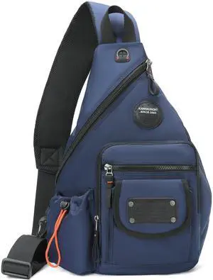NICGID Sling Bag Backpack, 13.3'' 14.1'' Laptop Bag Crossbody Shoulder Chest Backpacks Travel Outdoors for Men Women (Blue-2555, 14.1-Inch)