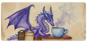 PailailaiNest Gaming Mouse Pad Large Mouse Cute Funny Purple Dragon Fantasy Vintage Book Desk Mat Mousepad Extended Keyboard Computer Pad Office Desk Organizers and Accessories 40x90cm