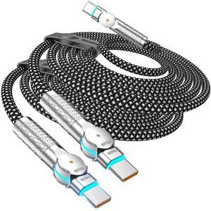 USB C to USB C Cable10ft,240W 2-Pack Braided 180degRotating Type C Charging CableFast Charge for iPhone 16/16Pro/16Plus/16ProMax,MacBook Air,iPad Pro,Pixel,Samsung Galaxy S23/S24 Ultra-Black