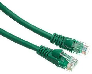 QualConnect Cat6 Green Ethernet Patch Cable, Snagless/Molded Boot, 75 ft