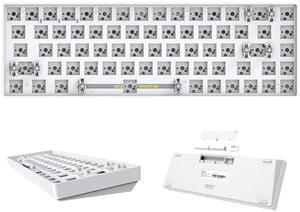 CIY GK68 Dual Mode Wireless Hotswap Keyboard Kit, DIY 65% Keyboard, Bluetooth 5.0/2.4G Wireless, Replaceable MX Switch 5Pin/3Pin, ABS Shell,Metal Positioning Plate, Sound Insulation Mat(White)