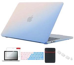 Se7enline Compatible with MacBook Pro with Touch Bar Case Matte Hard Cover for Mac Pro 15" A1707/A1990 2016/2018/2018/2019&Sleeve&Keyboard Skin&Screen Protector&Dust Plug, Serenity Blue&Rose Quartz