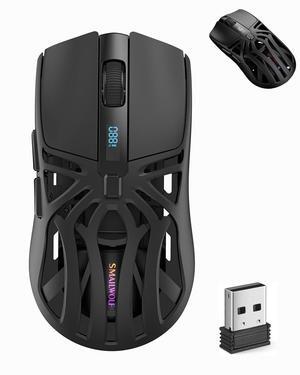 Wireless Gaming Mouse, Lightweight 10000 DPI Digital Screen Programmable Silent Tri-Mode Bluetooth/2.4G/USB-C Wired Ergonomic Gamer Mouse with Side Buttons for PC Laptop Computer Mac Gift,RGB Light