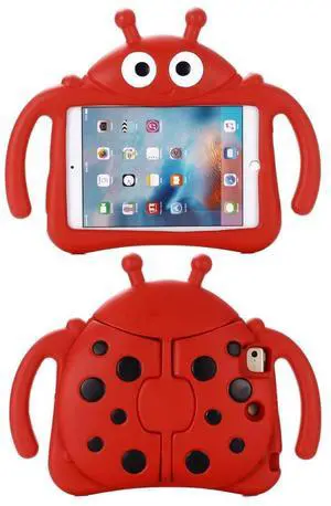 Tading Kids Case for Apple iPad Mini 5/4/3/2/1 7.9 inch Only, Kids Proof Lightweight EVA Foam Stand Cover NOT for Mini 6 Nor 7 - Ladybug, Red