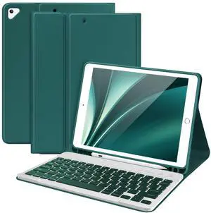 Keyboard Case for iPad 10.2" 9th Generation 2021/ 8th Gen 2020 Case for iPad 10.2 7th 2019, Wireless Bluetooth Keyboard for iPad Air 3 (3rd Gen)/iPad Pro 10.5"/iPad 10.2" Case with Pencil Holder