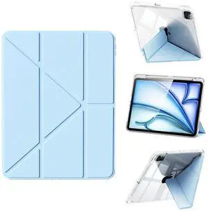 Folio Magnetic Cover Compatible with iPad Air 11-inch Case M2/M3, Replacement for iPad Pro 11-inch Case(4th/3rd/2nd/1st) with Multi-Angle Stand, 10.9 inch Air 5th/4th Clear Cover with Pencil Holder