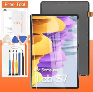 Screen Replacement for Samsung Galaxy Tab S7 SM-T870 SM-T875 SM-T876B LCD Display Touch Screen Digitizer Full Assembly,with Tools(Black)