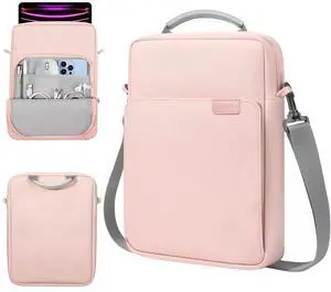 TiMOVO 13 Inch Tablet Sleeve Handbag with Shoulder Strap for iPad Air 13" M3 2025, iPad Pro 13", iPad Pro 12.9", Galaxy Tab S9+/S9 Plus/S10+/S10 Plus/S9 FE+/S9 FE Plus 12.4", Pink