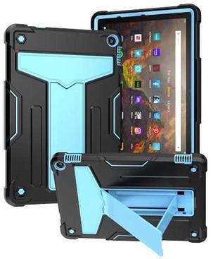 UUcovers Kindle Fire HD 10 & 10 Plus 10.1" Tablet Case (Only Fits 11th Generation, 2021 Release) with Kickstand Shockproof 3 in 1 Heavy Duty Rugged Hybrid Hard PC & Soft Silicone Cover, Black & Blue