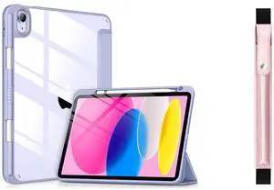 VIKESI for iPad 10th Generation Case 2022- Blue Purple Bundle with Apple Pencil Case-Rose Gold