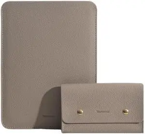 Yesmornsis PU Leather Padded Laptop Sleeve 16Inch Compatible with MacBook Pro 16, 15Inch Laptop Bag Compatible with MacBook Pro 15 with Charger Pouch Color Camel