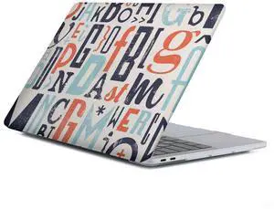 Yicomon Compatible with MacBook Air 13 inch Case 2020 2021 M1 A2337 A2179 A1932, Plastic Hard Shell Case for Mac Air 13 with Touch ID (2018-2021) - English Alphabet