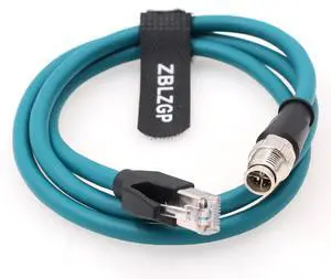 ZBLZGP M12 8 Position X-Code Male to RJ45 Cat7e Ethernet Shielded Cable High Speed Network for Cognex Industrial Camera 1M