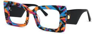 Zeelool Oversized Rectangle Blue Light Blocking Glasses for Women ZJGA166722-05 Colorful