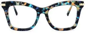 Zeelool Fashion Oversized Square Blue Light Blocking Glasses Anti UV Computer Glasses for Women ZJGX511972-01B Blue/Flower
