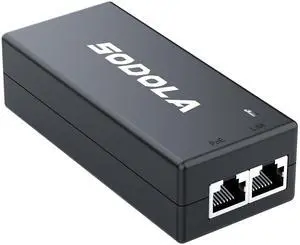 SODOLA 2.5Gb PoE Injector,30W Power Over Ethernet PoE Injector Adapter, Convert Non-PoE to PoE Adapter 10/100/1000/2.5G RJ-45, 802.3 af/at, Plug&Play up to 100 Meters (325 Feet)