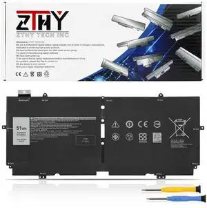 ZTHY 52TWH Laptop Battery 51Wh 4-Cell 7.6V Replacement for Dell XPS 13 7390 2-in-1 Series Notebook P103G P103G001 P103G002 MM6M8 0MM6M8 XX3T7 0XX3T7 Battery